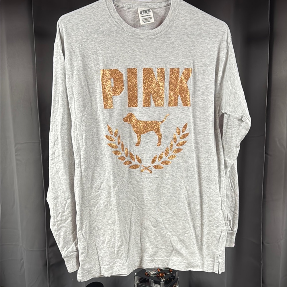 PINK Victoria's Secret Light Gray Tee